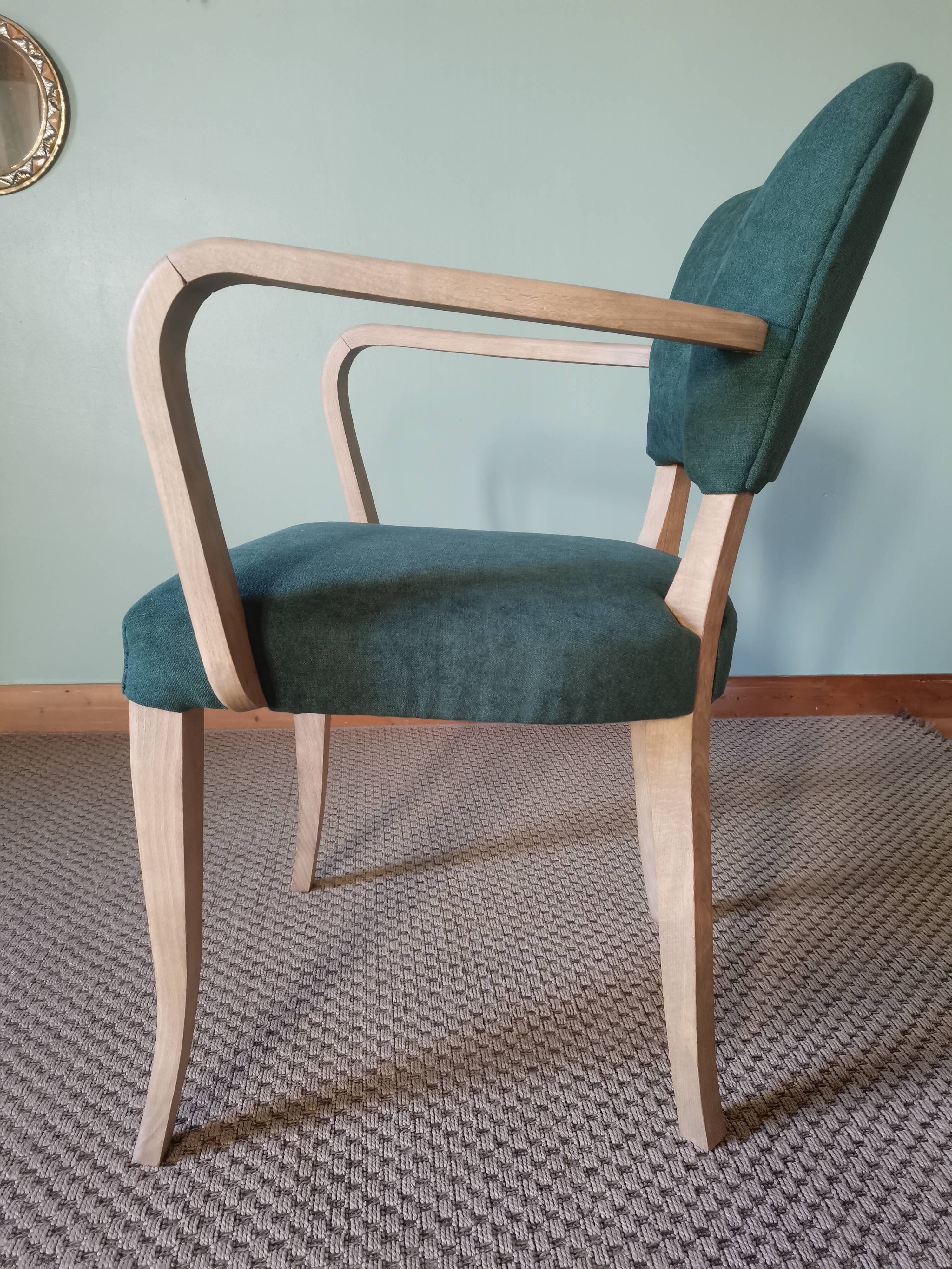 Green Art Deco bridge armchairs