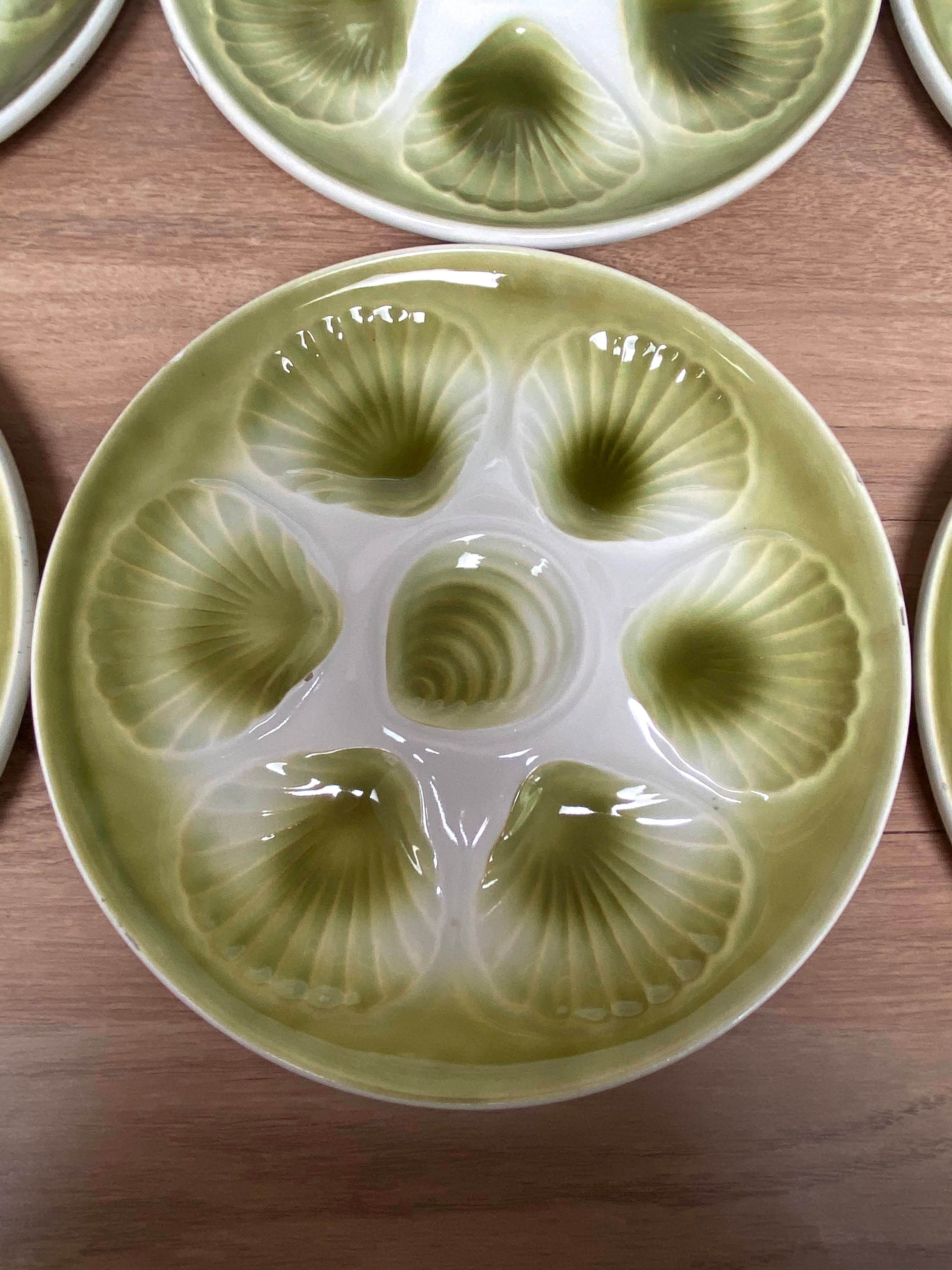 Set of 6 oyster plates in Earthenware Mill of Wolves