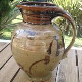Enameled stoneware pitcher