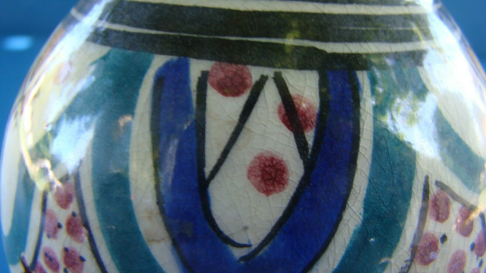 Iced and cracked ceramic vase