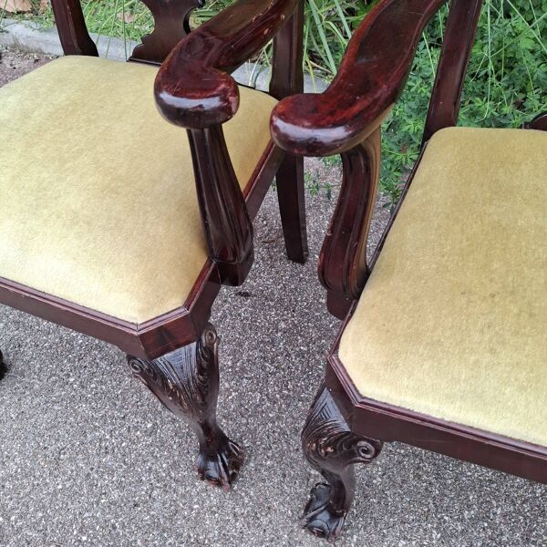 2 fauteuils de style Chippendale