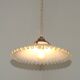 Art Deco suspension in pleated white opaline, France