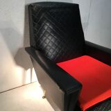 Fauteuil en skai noir