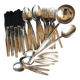 Art Deco silver-plated table cutlery set, silver metal tableware.