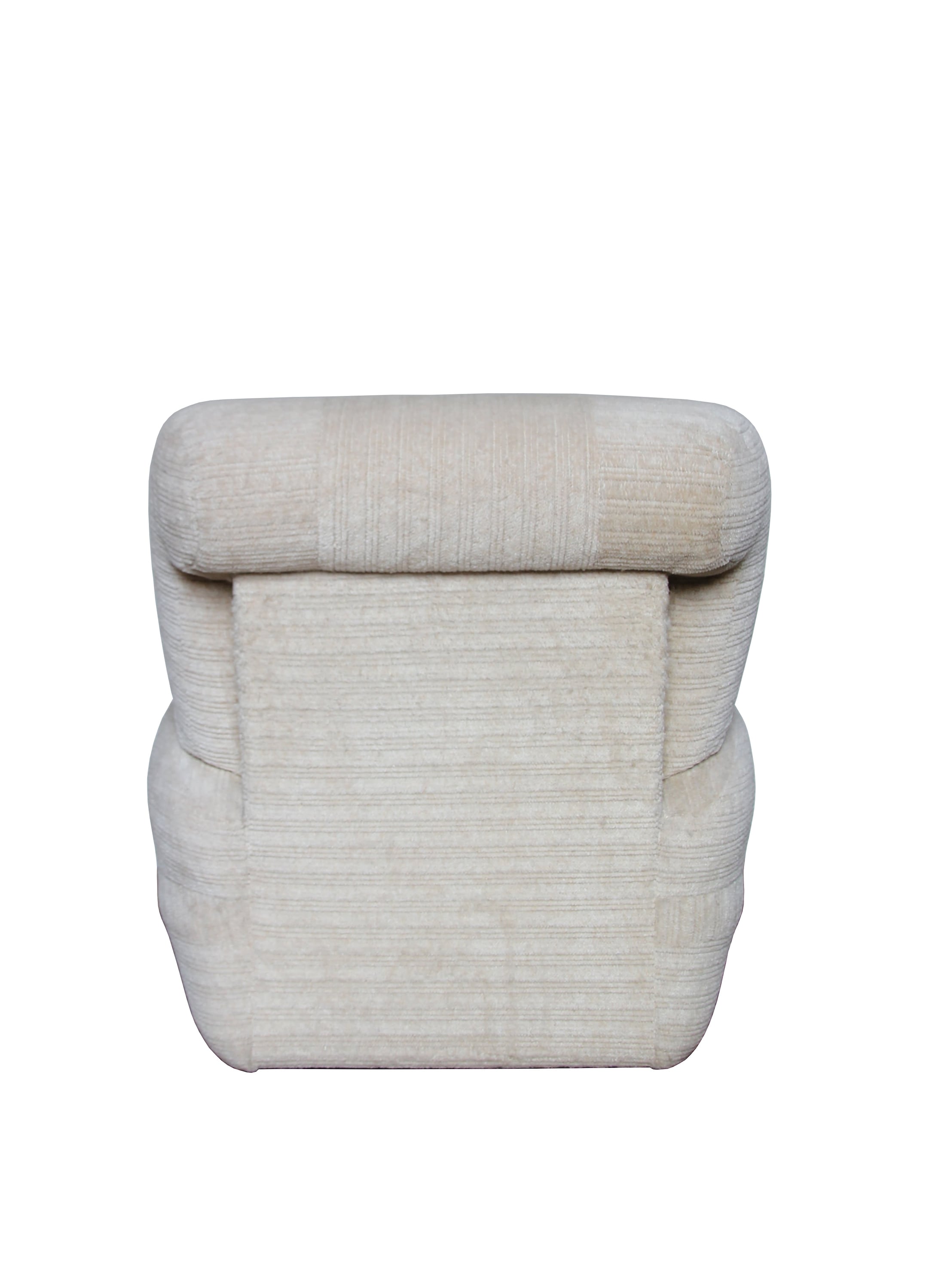 Pair of vintage armchairs in cream corduroy