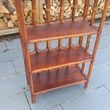 Vintage rattan shelf 4 levels – rattan bookcase