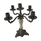 Antique brass and marble chandelier