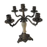 Antique brass and marble chandelier