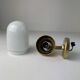 Antique small brass & opaline vintage wall sconce