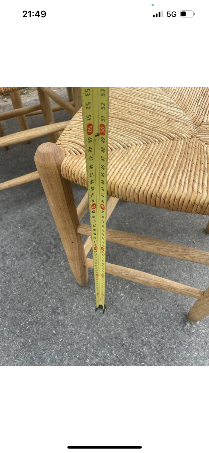 Set of 6 straw chairs