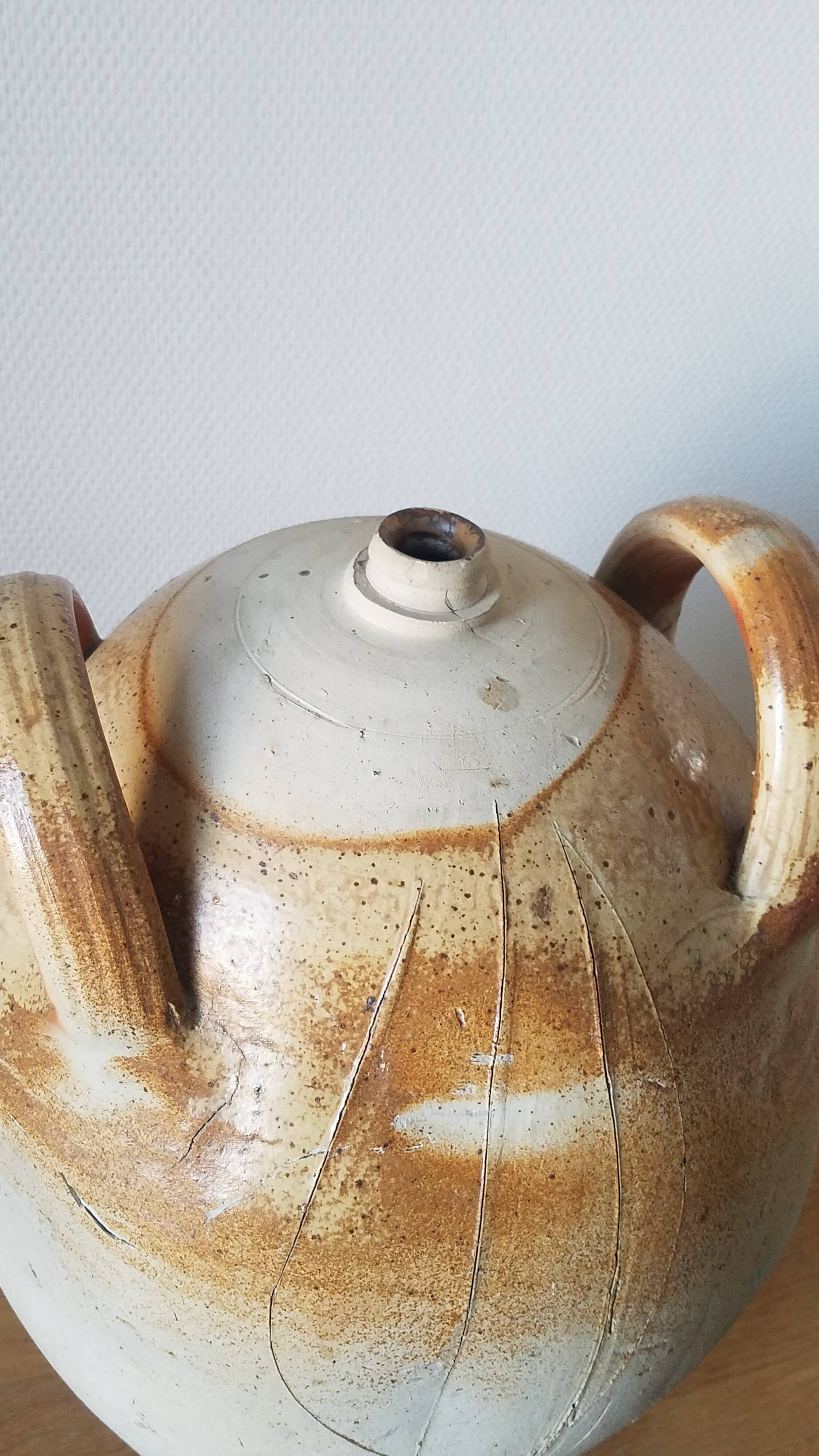 Large old stoneware jar from the 19th century