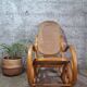 Rocking-chair style Thonet hêtre courbé & cannage – années 60