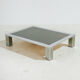 Chrome and glass coffee table.