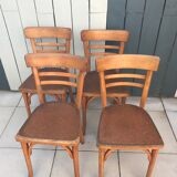 Lot of 4 bistro chairs stamped Baumann
