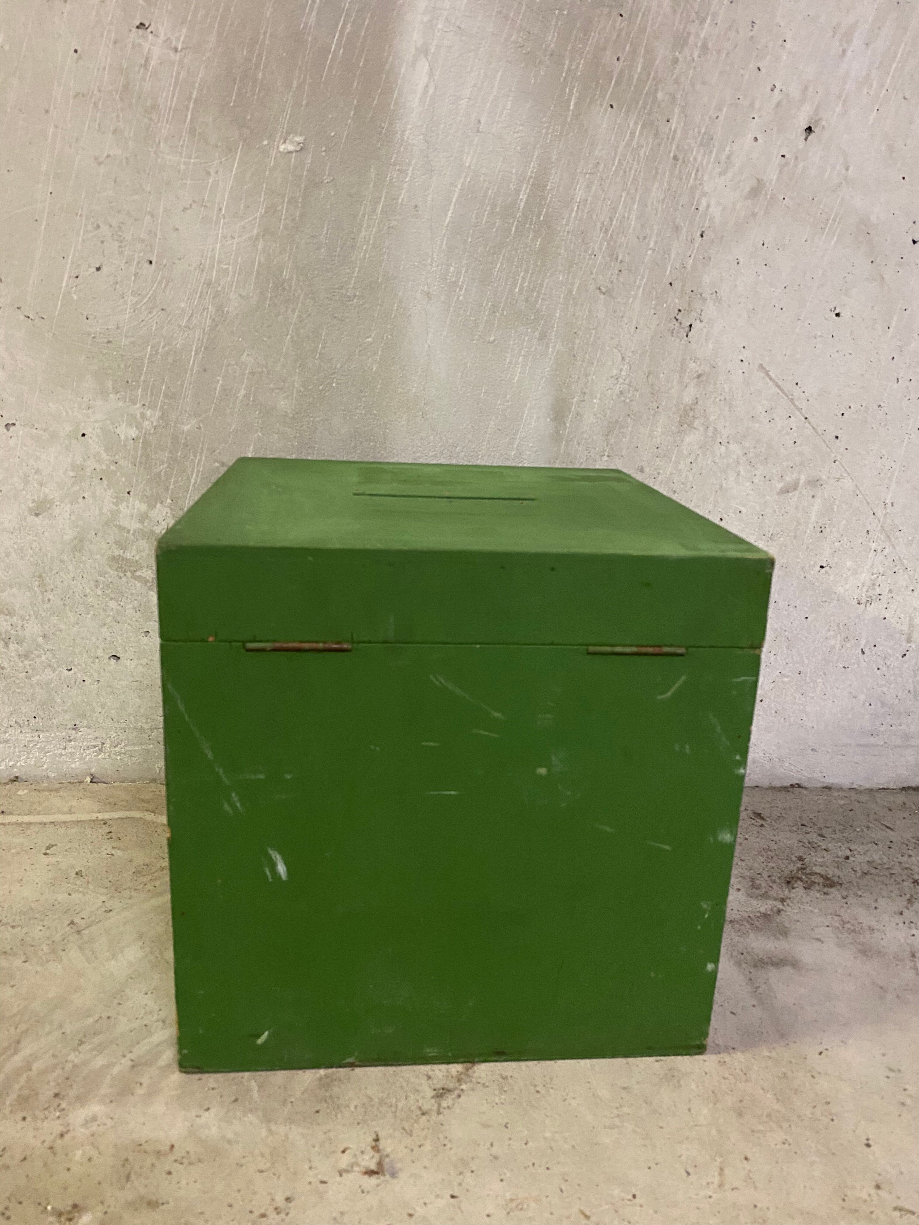 Green box, former ballot box