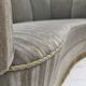 1970s, Danish 2-seater curved sofa, original furniture velour, beech wood.