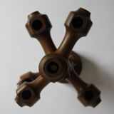 Adjustable wooden turned candelabra, 1970s.