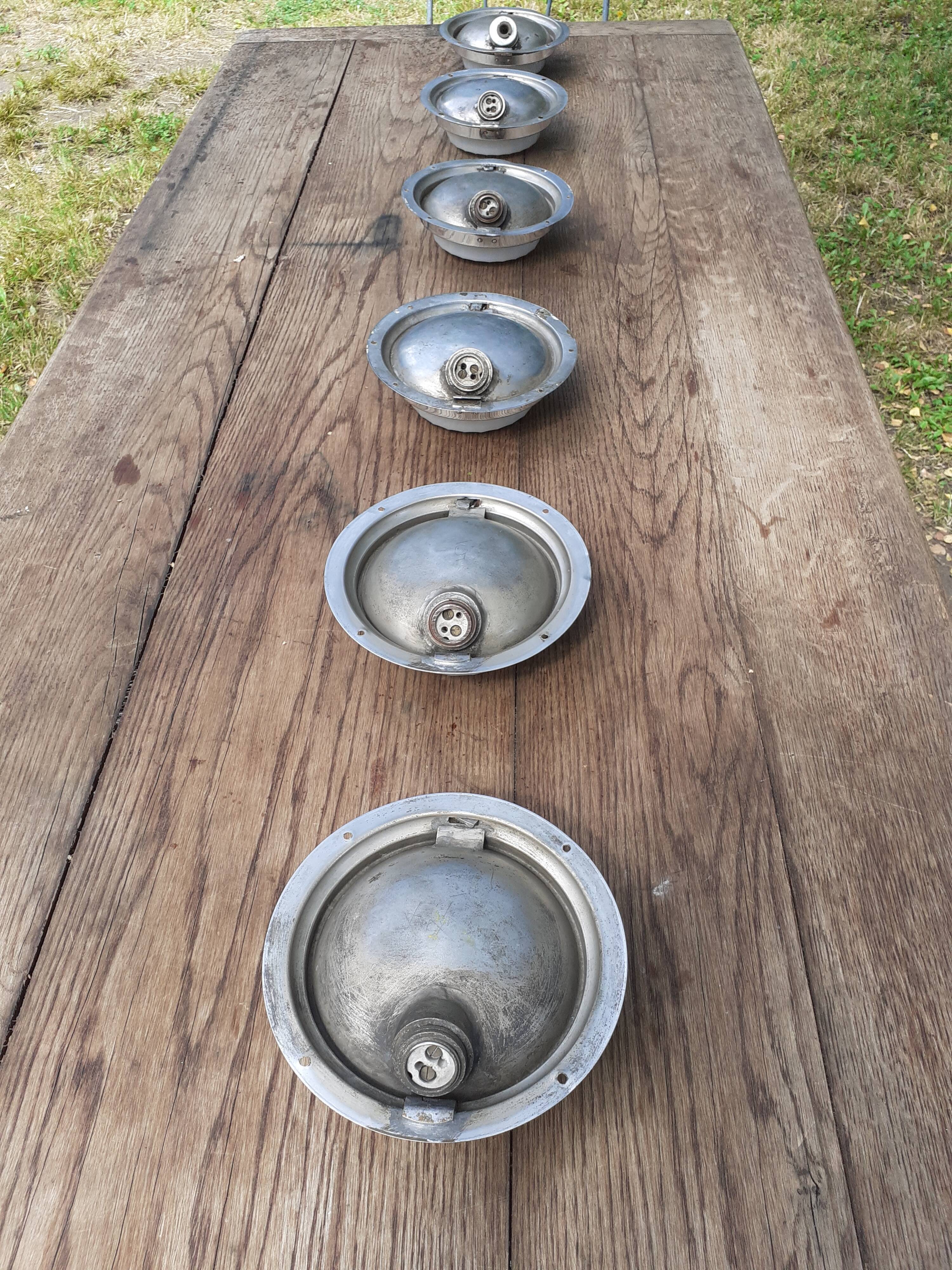 Pair of train wagon art-deco lamps