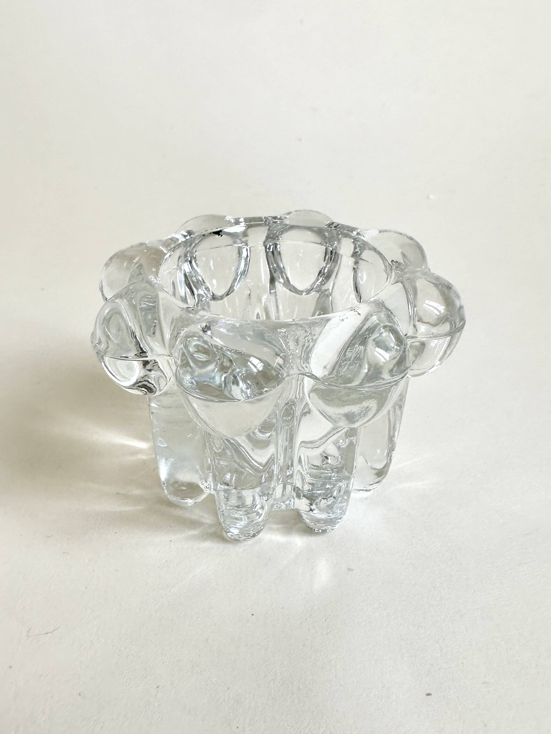 Moulded glass candlestick