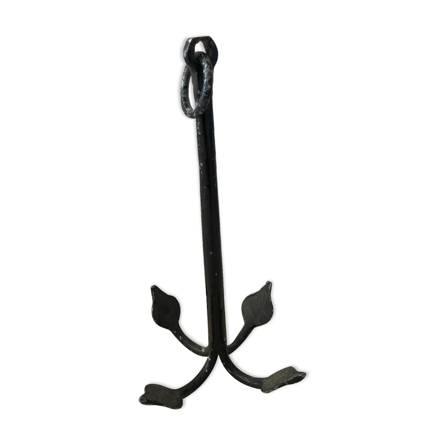 Black cast iron boat anchor