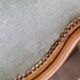 Vintage Louis XV style wing chair, light green velvet