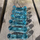 6 porte-couteaux bleus verrerie de Biot