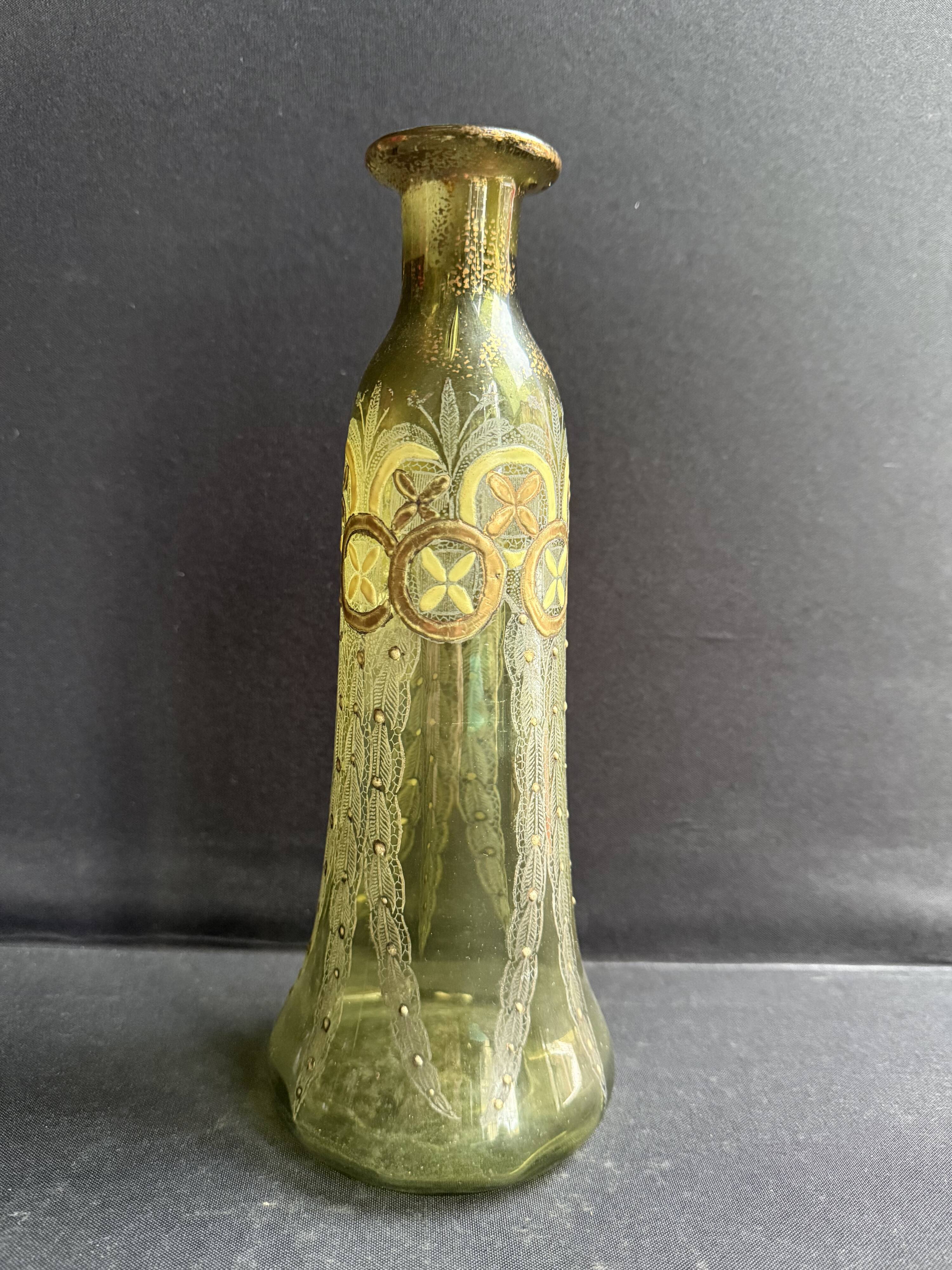 Pair of enamelled vases or carafes – Art Nouveau