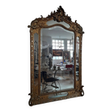 Large 19th century bevelled glazing bezel mirror