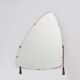 Vintage Organic triangle shaped mirror with wooden back, Belgium 1960s