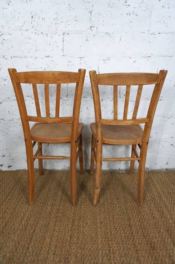Paire de chaises bistrot Luterma bois brut
