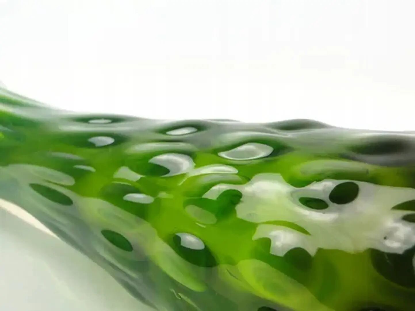 Vase en forme de haricot, moderne du milieu du siècle, en verre vert, design de J. Drost, Ząbkowice, Pologne, années 1970