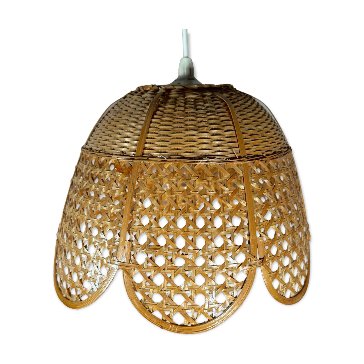 60s rattan flower chandelier