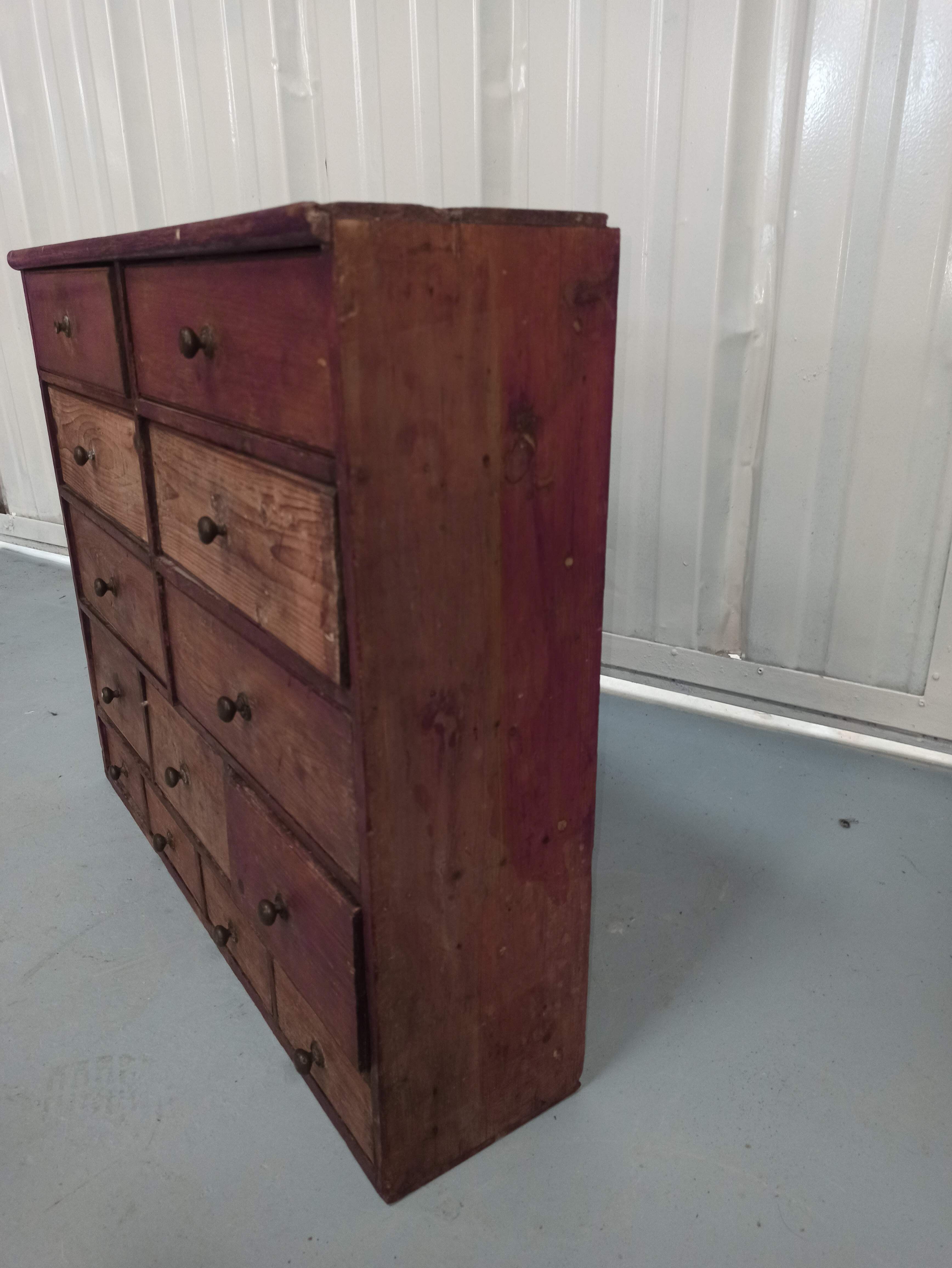 Hardware furniture wood multiple drawers old