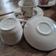 Saint-Amand Camelia – 6 hand-painted cups and saucers – 1950s/1960s