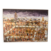 Orientalism - Market Scene in Morocco - oil on large canvas
