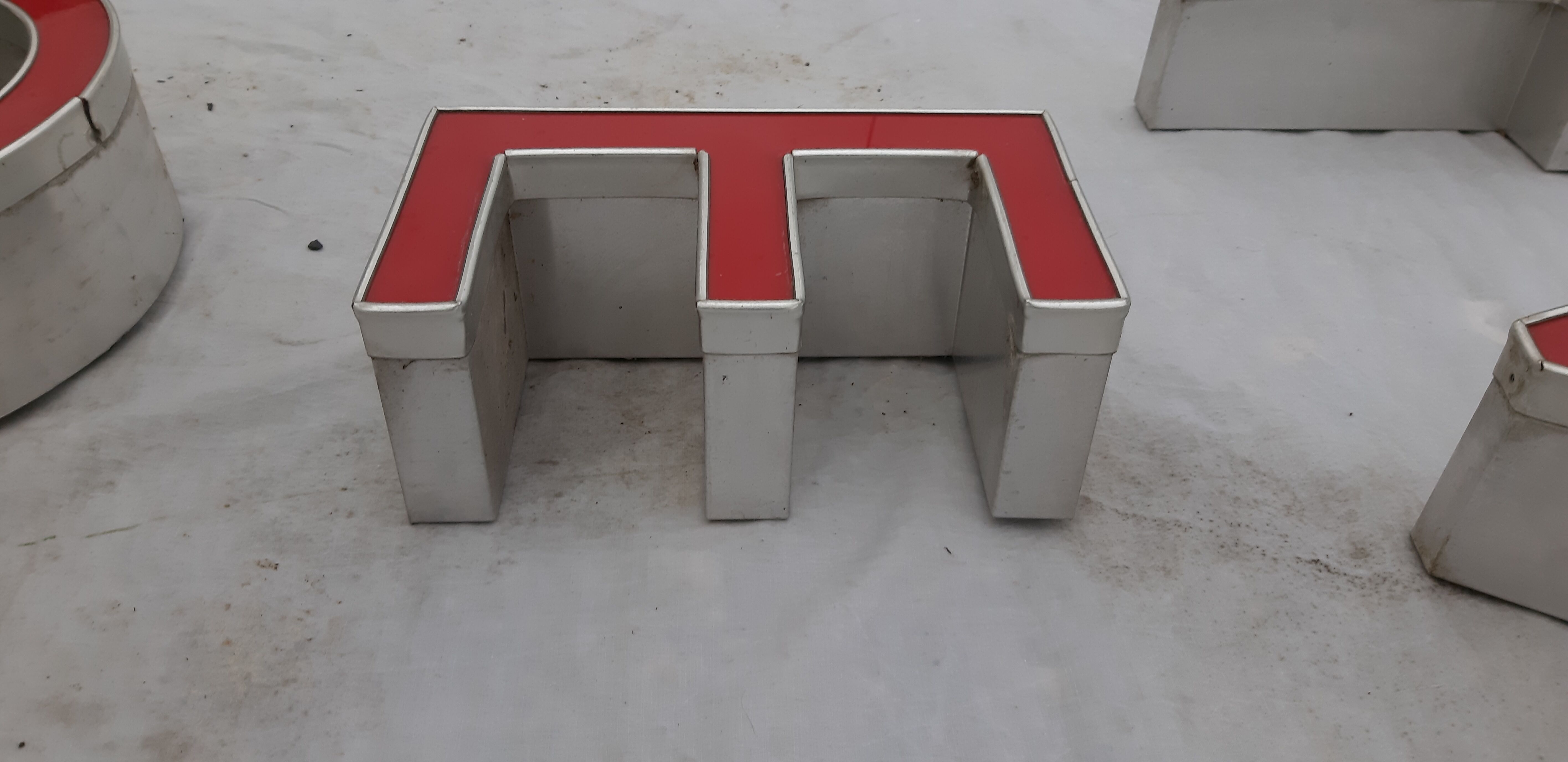 9 luminous industrial letters