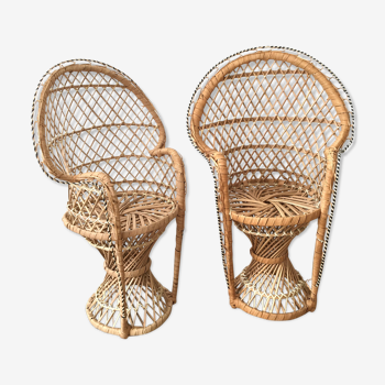 Pair of vintage doll chairs