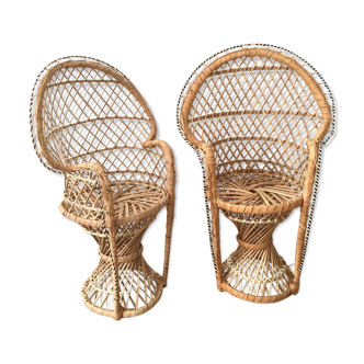 Pair of vintage doll chairs