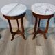 Pair of Empire style side tables, wood and marble.