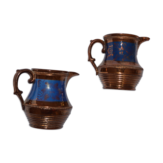 Pair of pitchers in Jersey earthenware