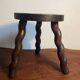 Tabouret rond bois tripode