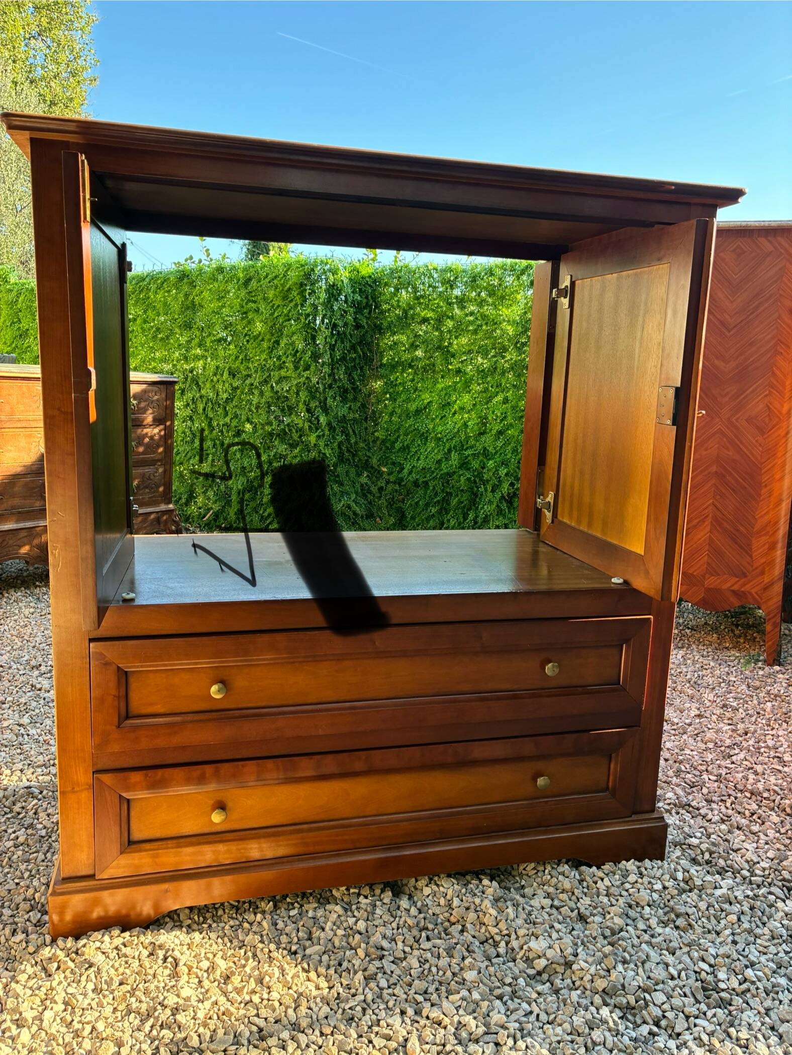 Wooden TV cabinet with drawers