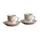 2 coffee cups, 80s sandstone subcups