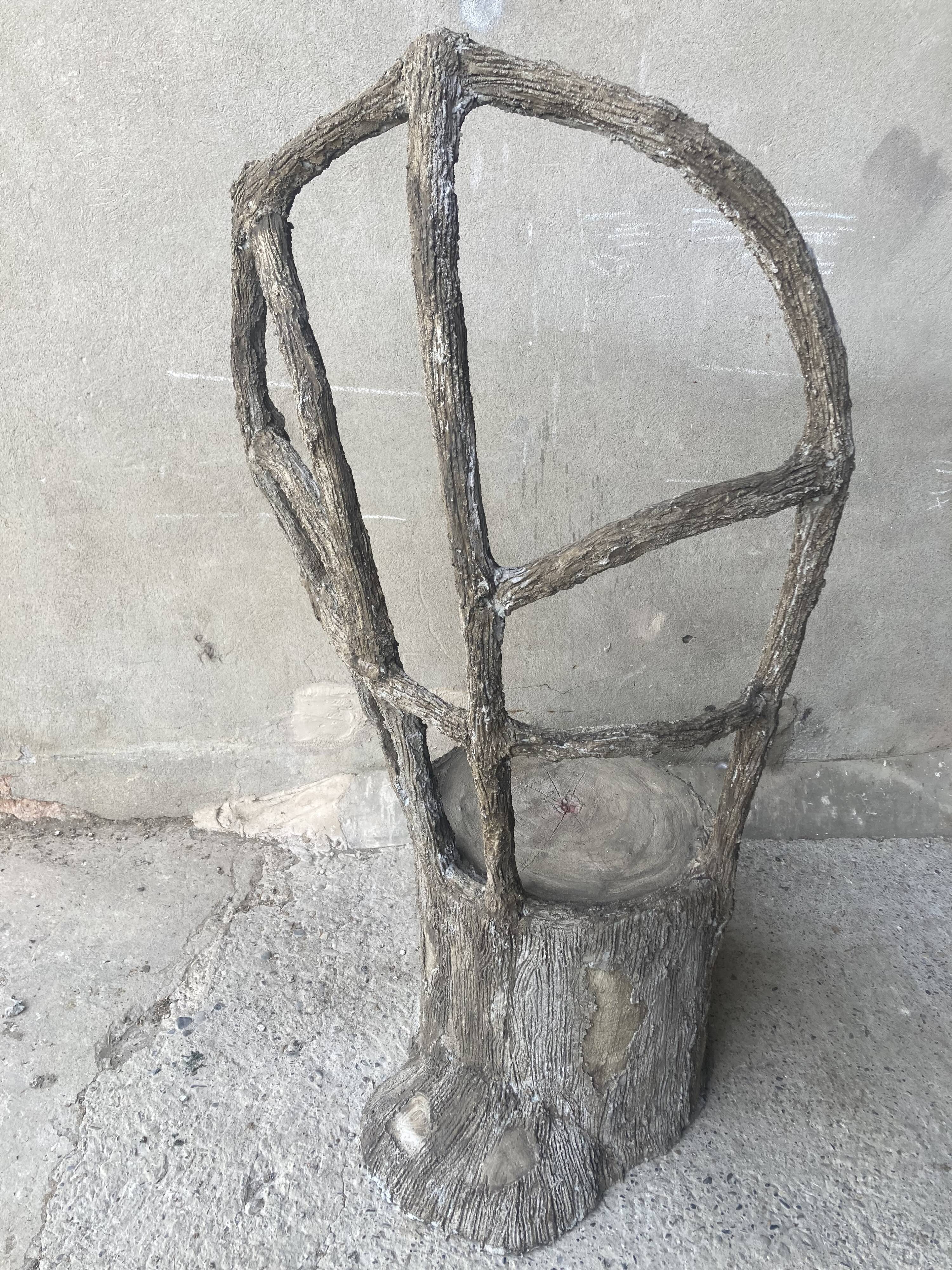 Faux wood rockery armchair