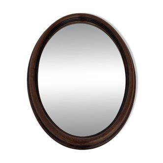 Vintage oval mirror in moulded wood