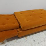 Sofa, daybed art deco, orange velvet