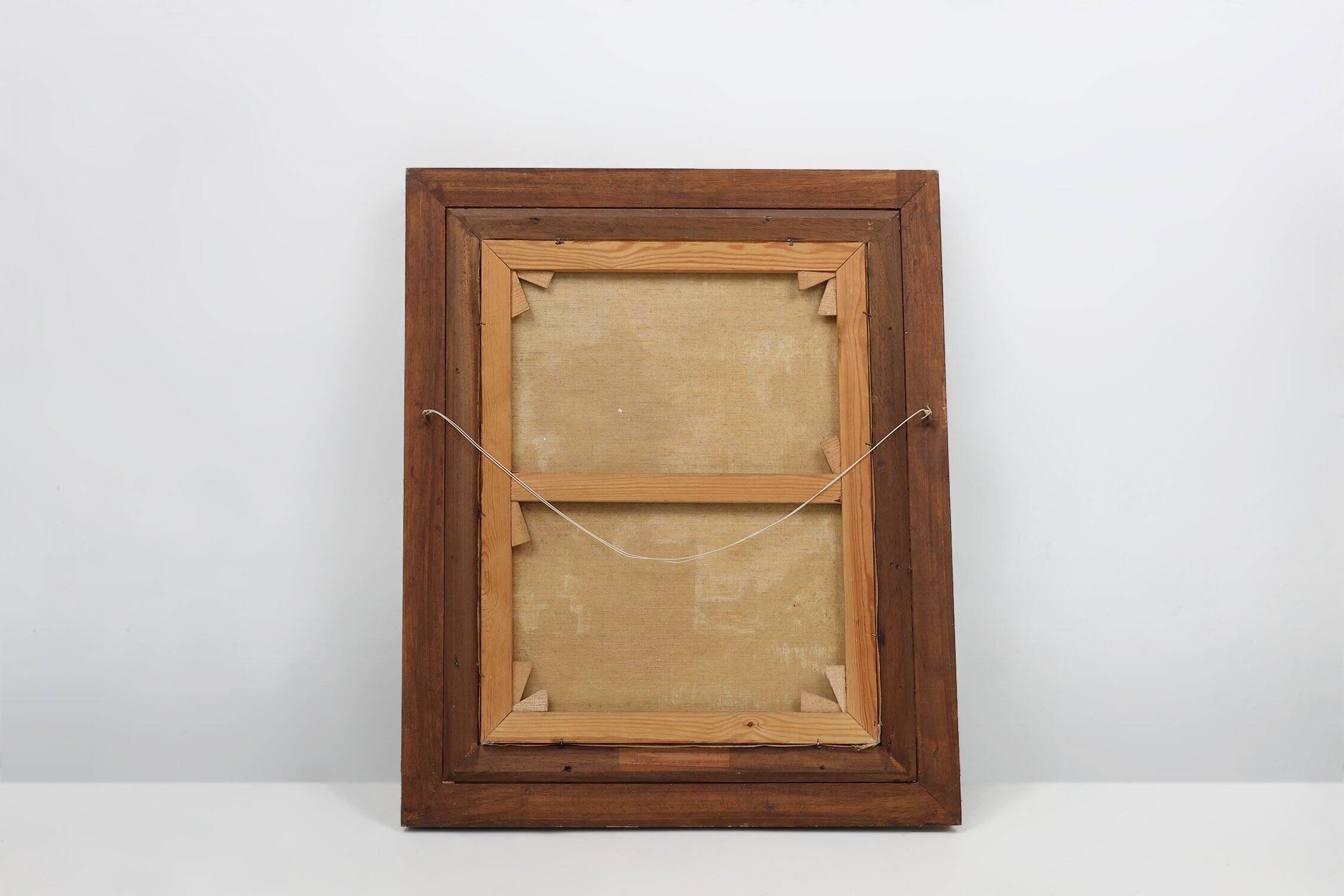 Belgian Painting of a farm scene with gilded wooden frame by Jos Pauwels, 1