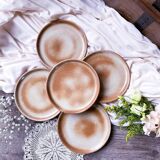 Serving small stoneware dessert plates