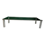 Modernist coffee table in chromed steel and glass