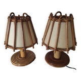 Louis Sognot rattan bedside lamp